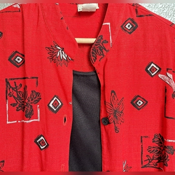 Mandarin Style Top With Attached Tank Top   Size L - Picture 5 of 8